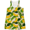 Aloha Banana Pattern Print Women's Racerback Tank Top