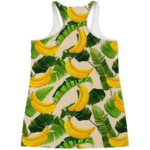 Aloha Banana Pattern Print Women's Racerback Tank Top
