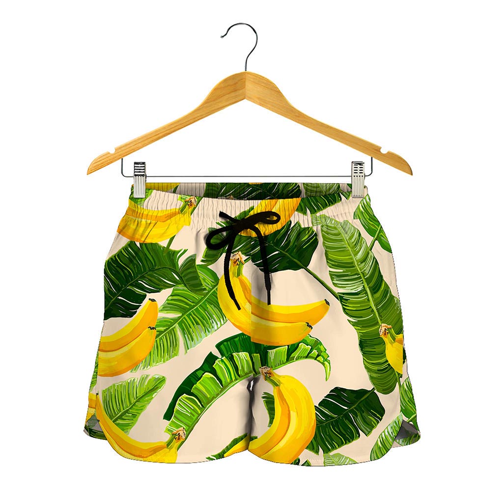 Aloha Banana Pattern Print Women's Shorts