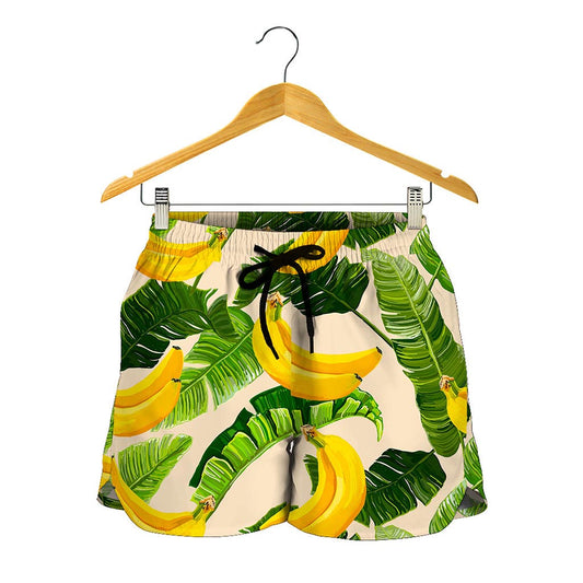 Aloha Banana Pattern Print Women's Shorts