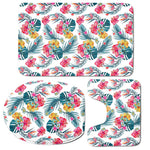 Aloha Hawaii Floral Pattern Print 3 Piece Bath Mat Set