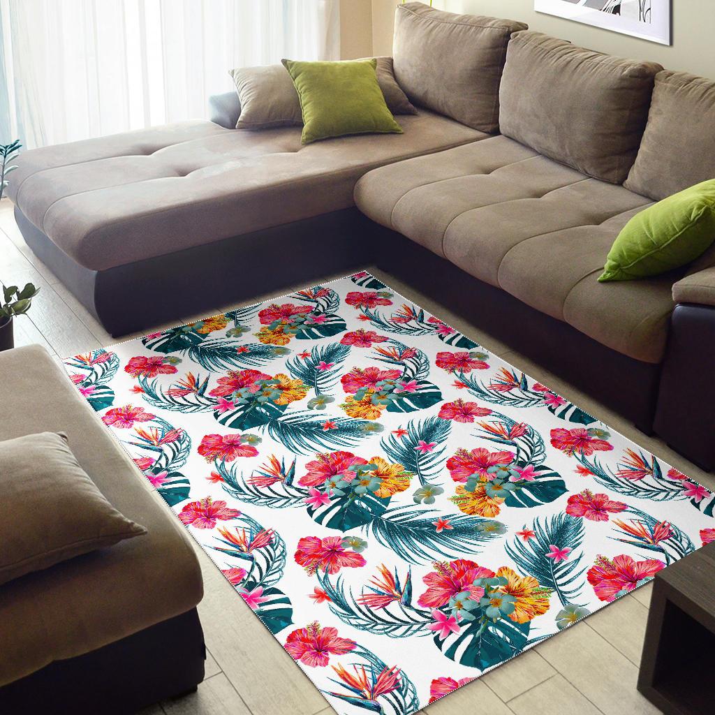 Aloha Hawaii Floral Pattern Print Area Rug GearFrost