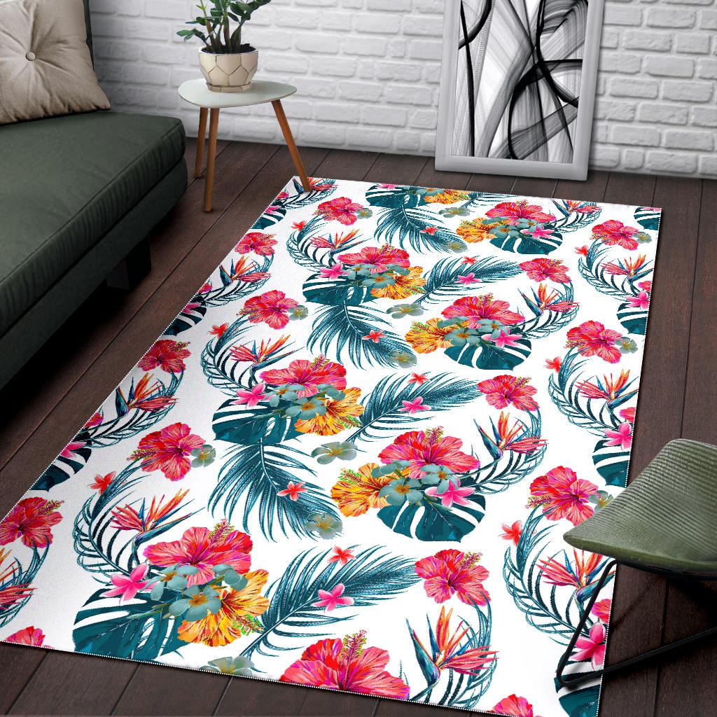 Aloha Hawaii Floral Pattern Print Area Rug GearFrost