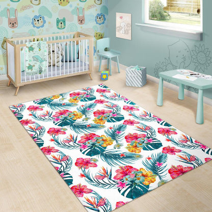 Aloha Hawaii Floral Pattern Print Area Rug GearFrost