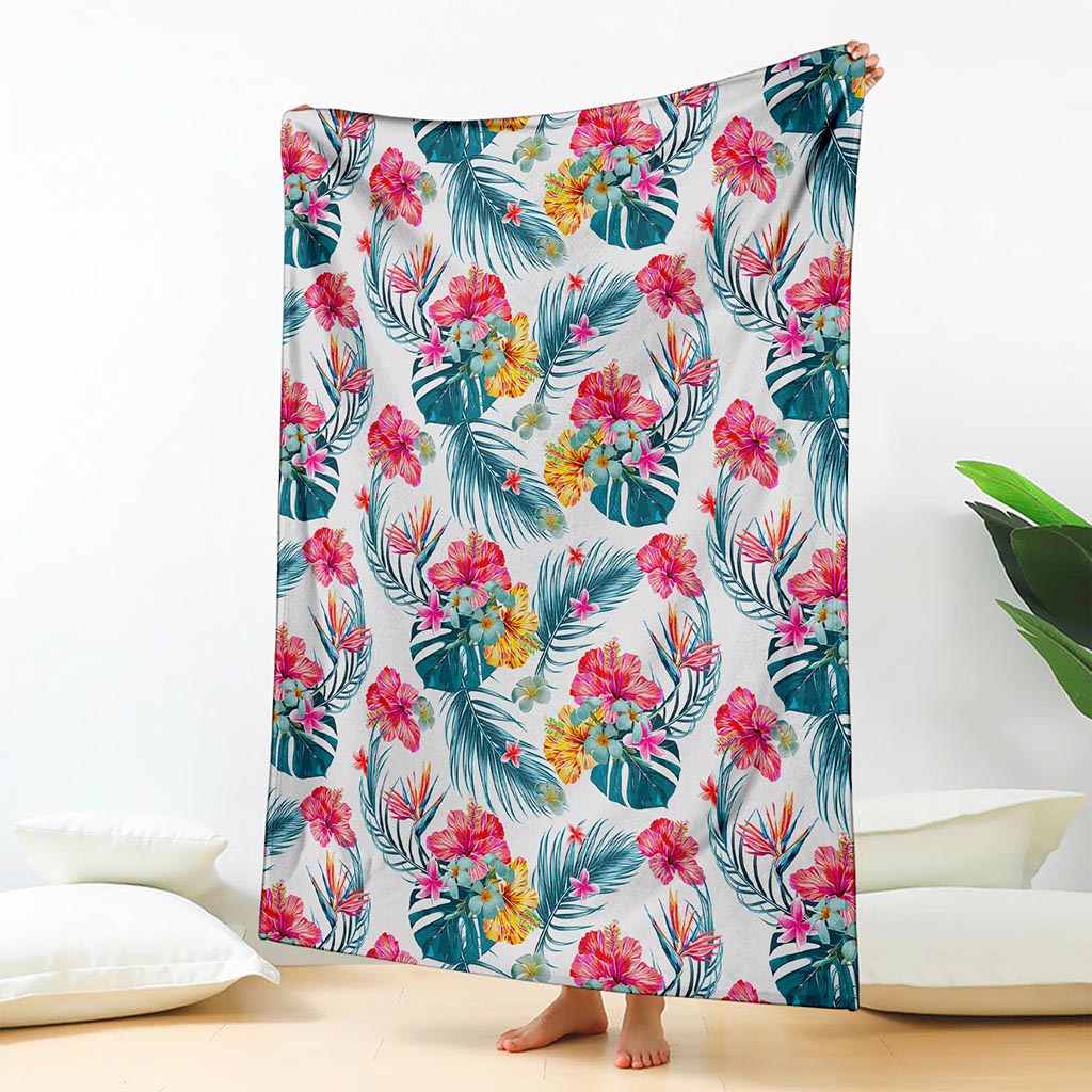 Aloha Hawaii Floral Pattern Print Blanket