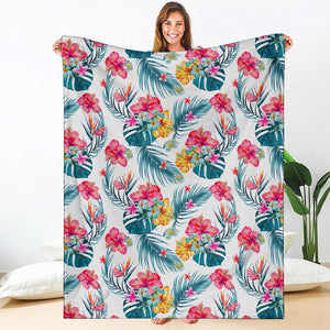 Aloha Hawaii Floral Pattern Print Blanket