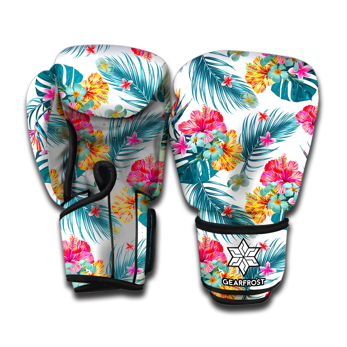 Aloha Hawaii Floral Pattern Print Boxing Gloves