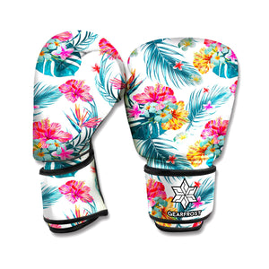 Aloha Hawaii Floral Pattern Print Boxing Gloves