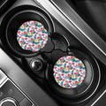 Aloha Hawaii Floral Pattern Print Car Coasters
