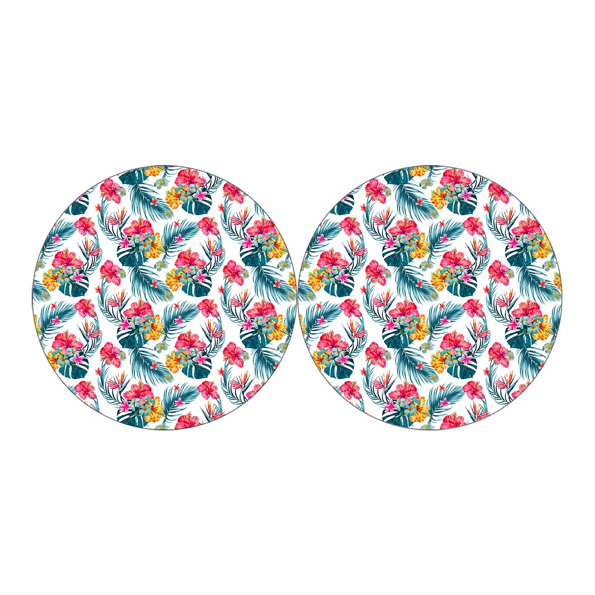Aloha Hawaii Floral Pattern Print Car Coasters
