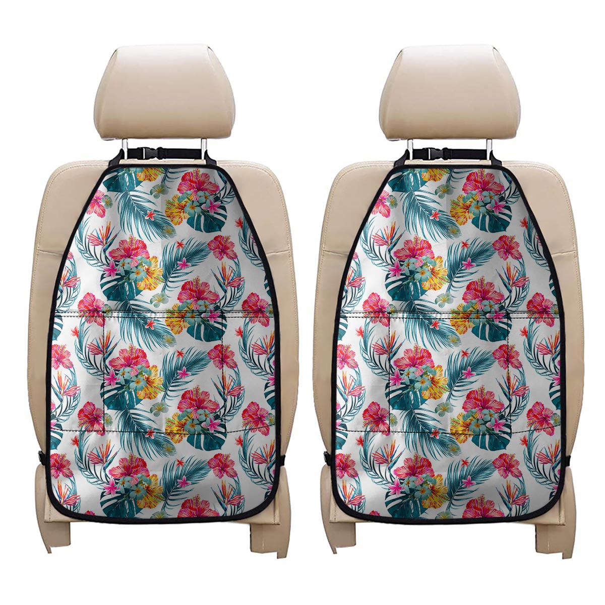 Aloha Hawaii Floral Pattern Print Car Seat Organizers