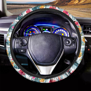 Aloha Hawaii Floral Pattern Print Car Steering Wheel Cover