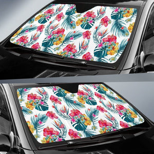Aloha Hawaii Floral Pattern Print Car Sun Shade GearFrost