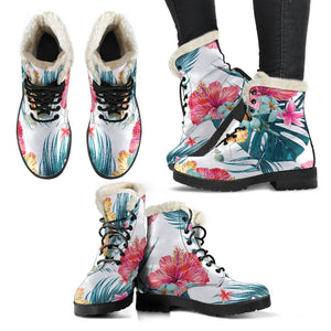 Aloha Hawaii Floral Pattern Print Comfy Boots GearFrost