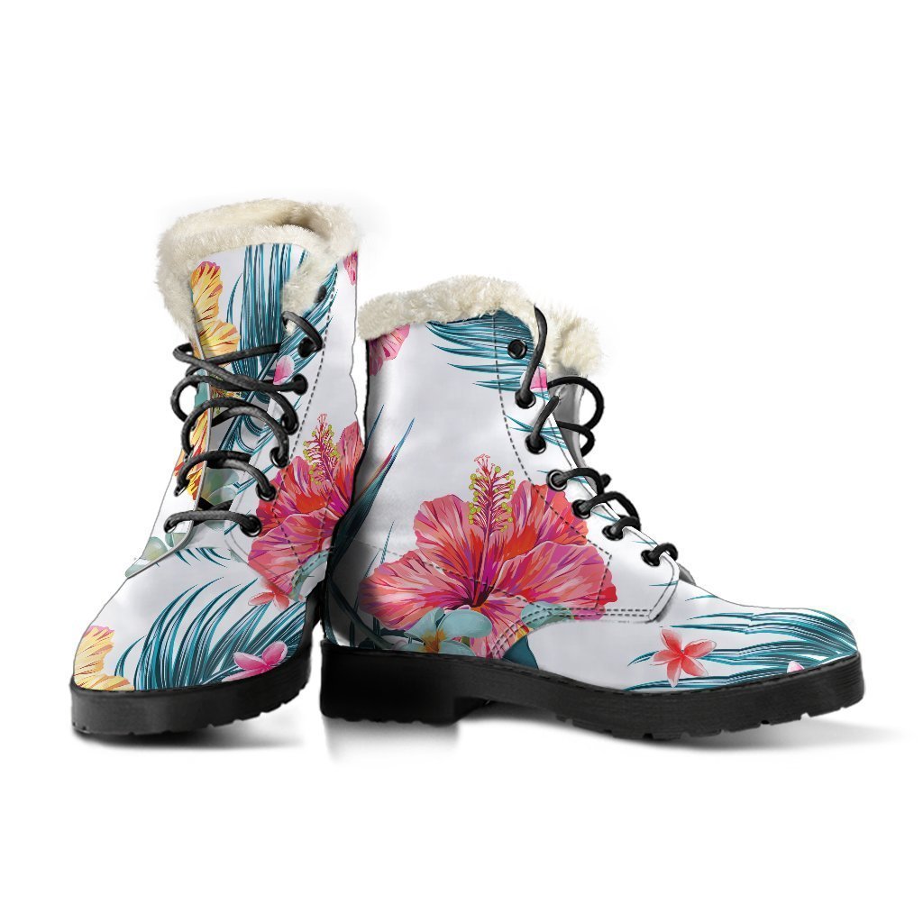 Aloha Hawaii Floral Pattern Print Comfy Boots GearFrost