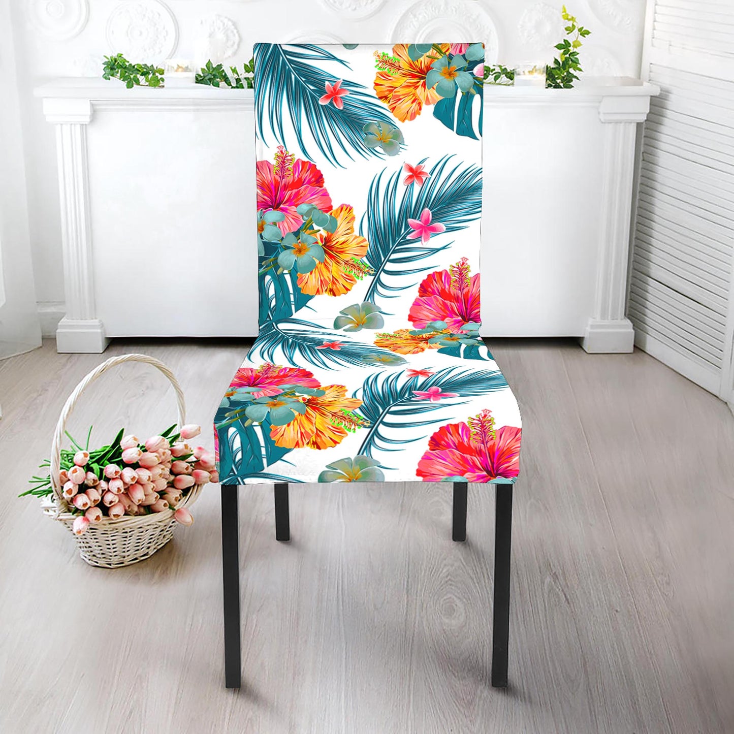 Aloha Hawaii Floral Pattern Print Dining Chair Slipcover