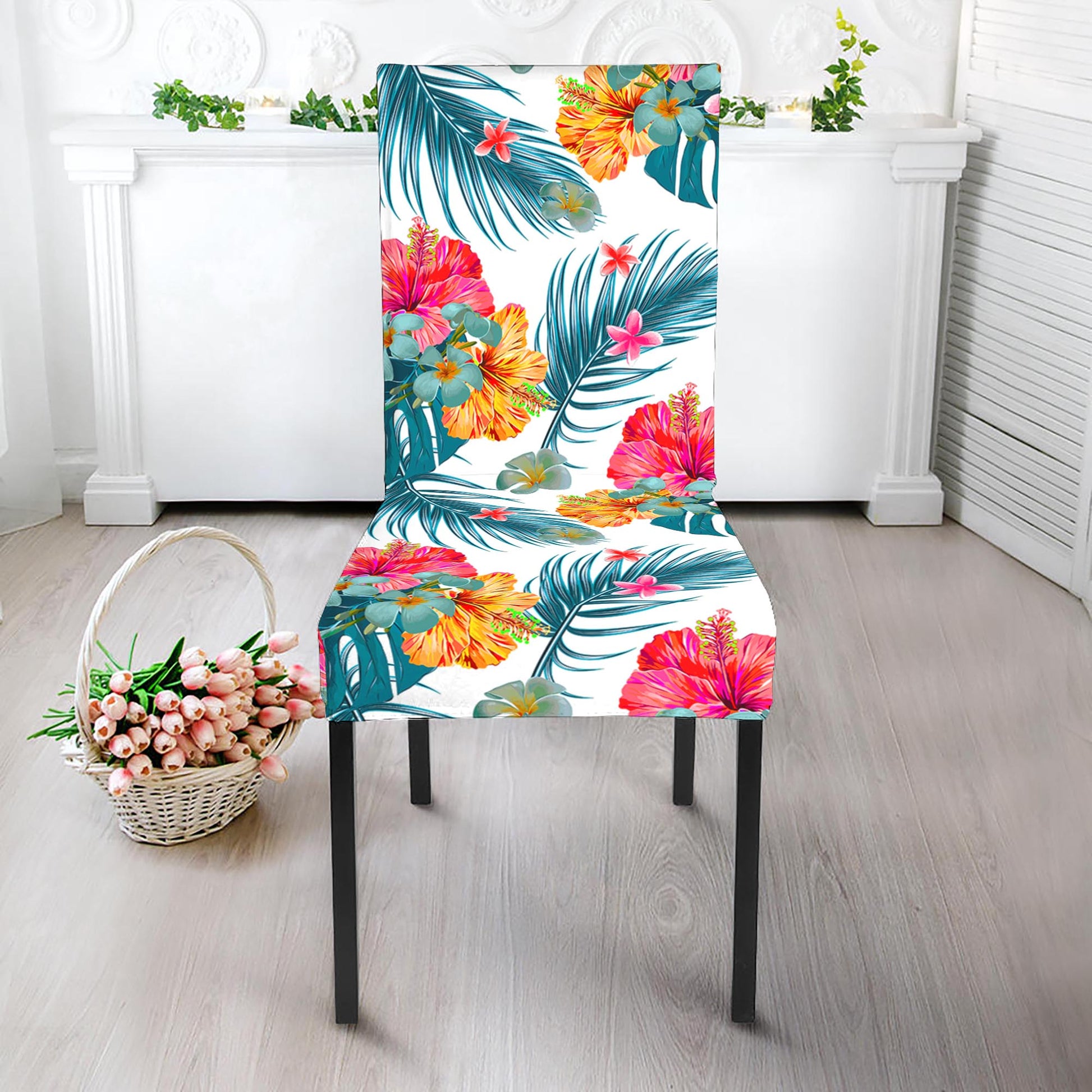 Aloha Hawaii Floral Pattern Print Dining Chair Slipcover