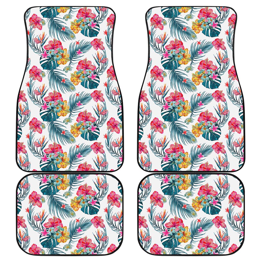 Aloha Hawaii Floral Pattern Print Front and Back Car Floor Mats