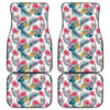 Aloha Hawaii Floral Pattern Print Front and Back Car Floor Mats