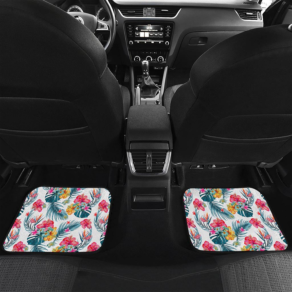 Aloha Hawaii Floral Pattern Print Front and Back Car Floor Mats