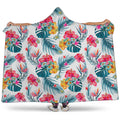 Aloha Hawaii Floral Pattern Print Hooded Blanket