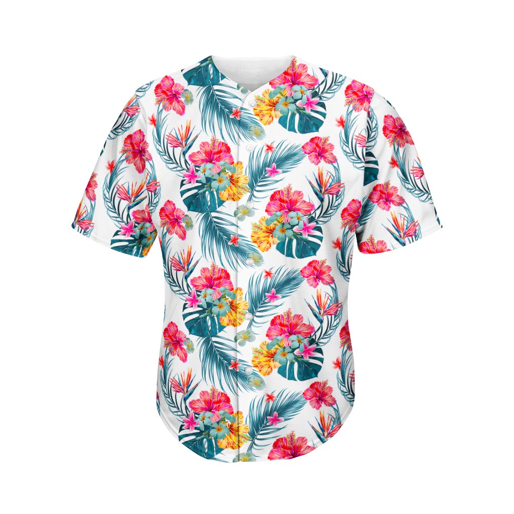 Aloha Hawaii Floral Pattern Print Men's Baseball Jersey