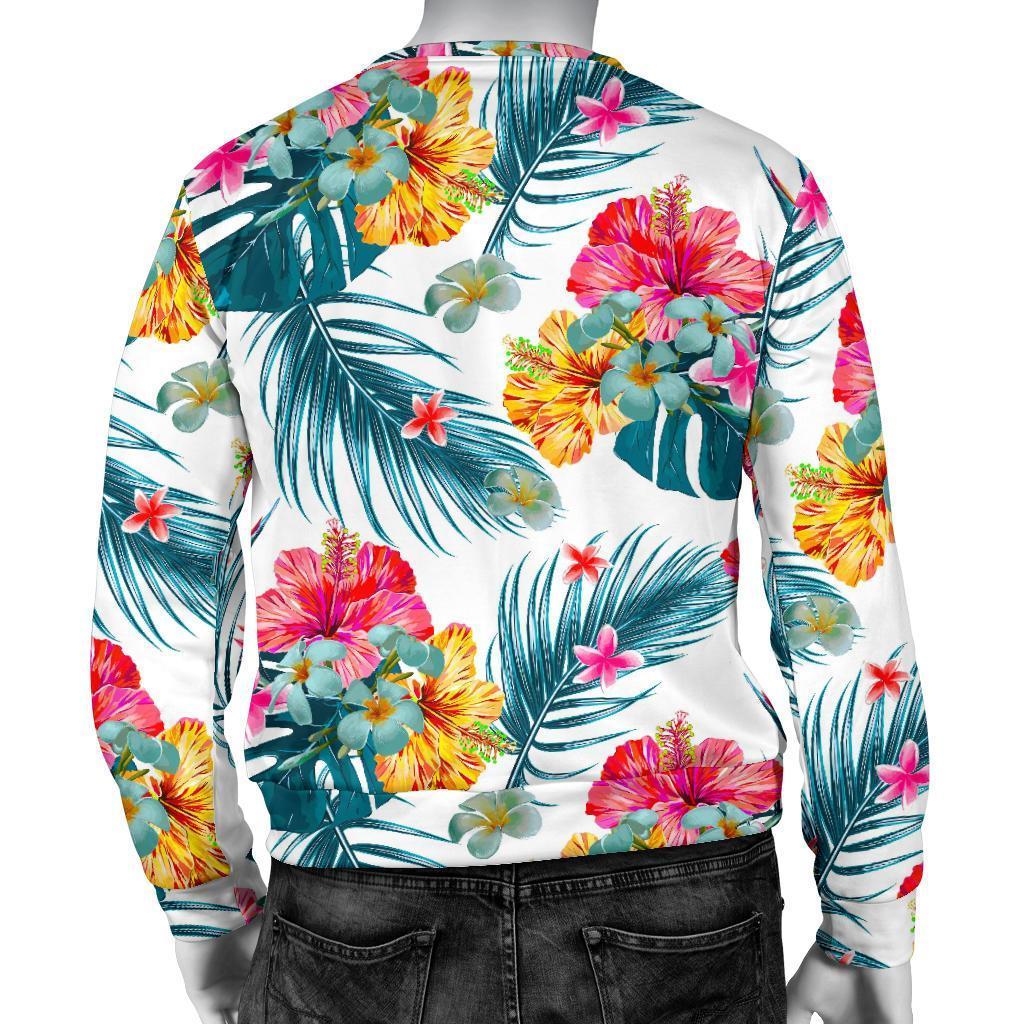 Aloha Hawaii Floral Pattern Print Men's Crewneck Sweatshirt GearFrost