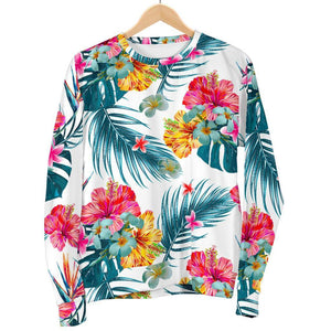 Aloha Hawaii Floral Pattern Print Men's Crewneck Sweatshirt GearFrost