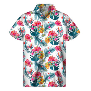 Aloha Hawaii Floral Pattern Print Men's Short Sleeve Shirt