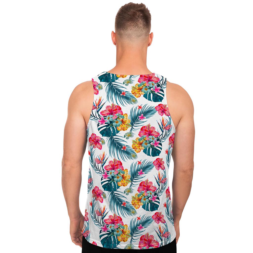 Aloha Hawaii Floral Pattern Print Men's Tank Top