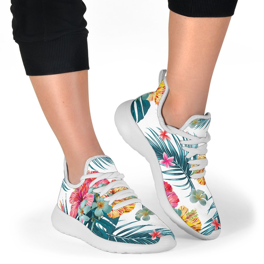 Aloha Hawaii Floral Pattern Print Mesh Knit Shoes GearFrost