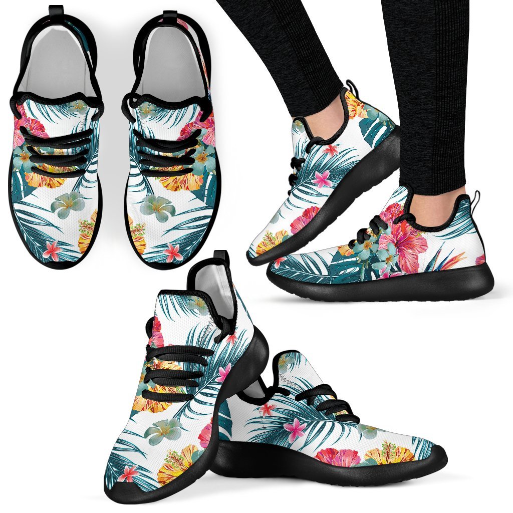 Aloha Hawaii Floral Pattern Print Mesh Knit Shoes GearFrost