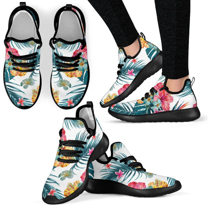 Aloha Hawaii Floral Pattern Print Mesh Knit Shoes GearFrost