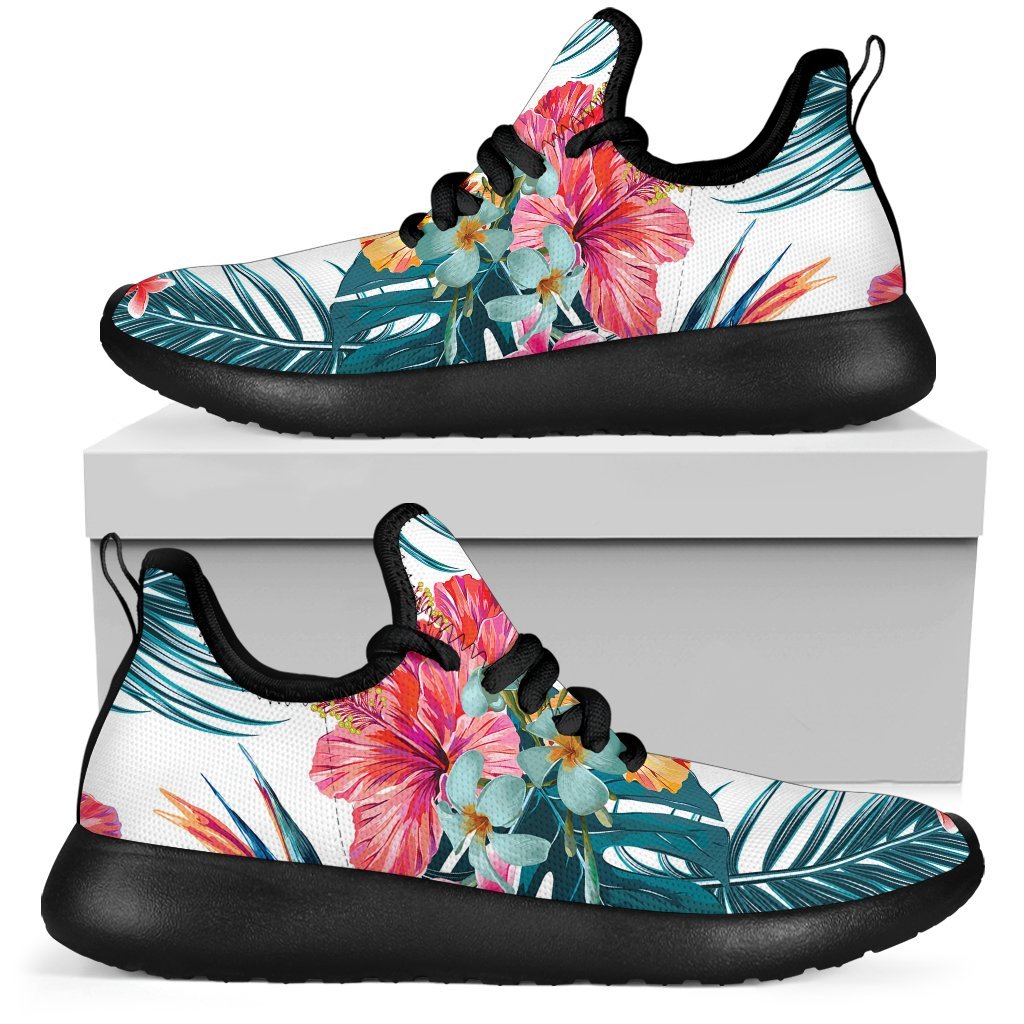 Aloha Hawaii Floral Pattern Print Mesh Knit Shoes GearFrost