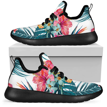 Aloha Hawaii Floral Pattern Print Mesh Knit Shoes GearFrost