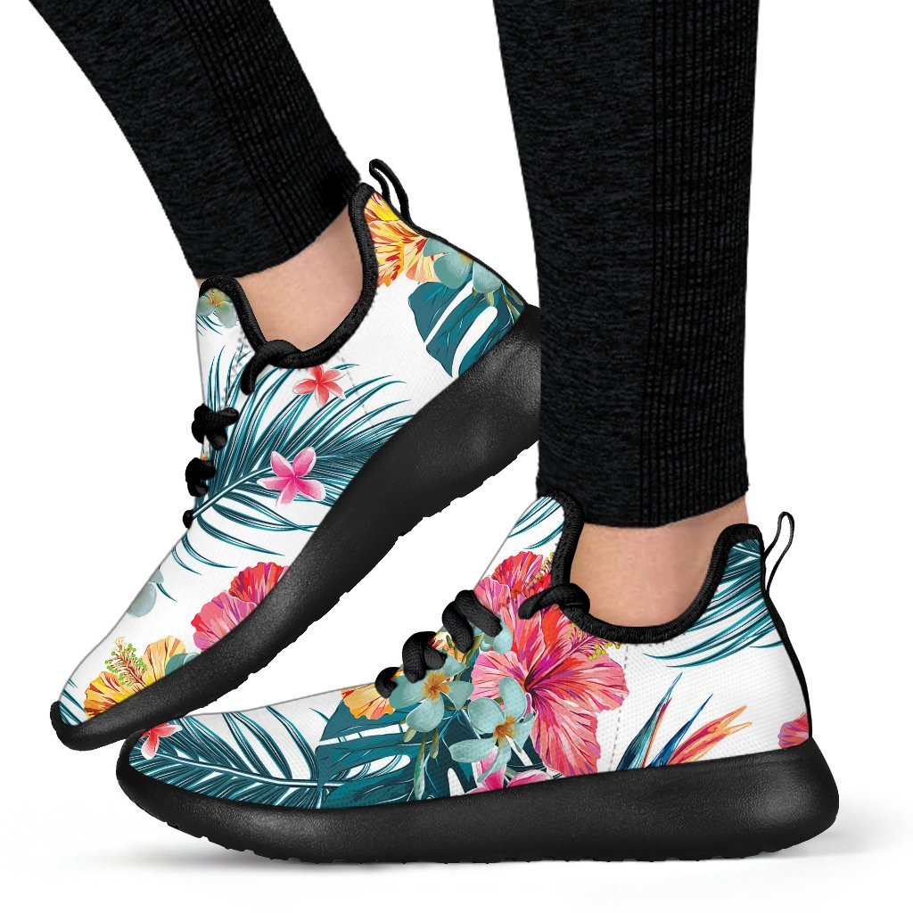 Aloha Hawaii Floral Pattern Print Mesh Knit Shoes GearFrost