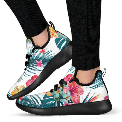 Aloha Hawaii Floral Pattern Print Mesh Knit Shoes GearFrost
