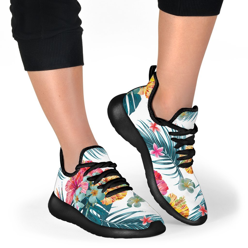 Aloha Hawaii Floral Pattern Print Mesh Knit Shoes GearFrost