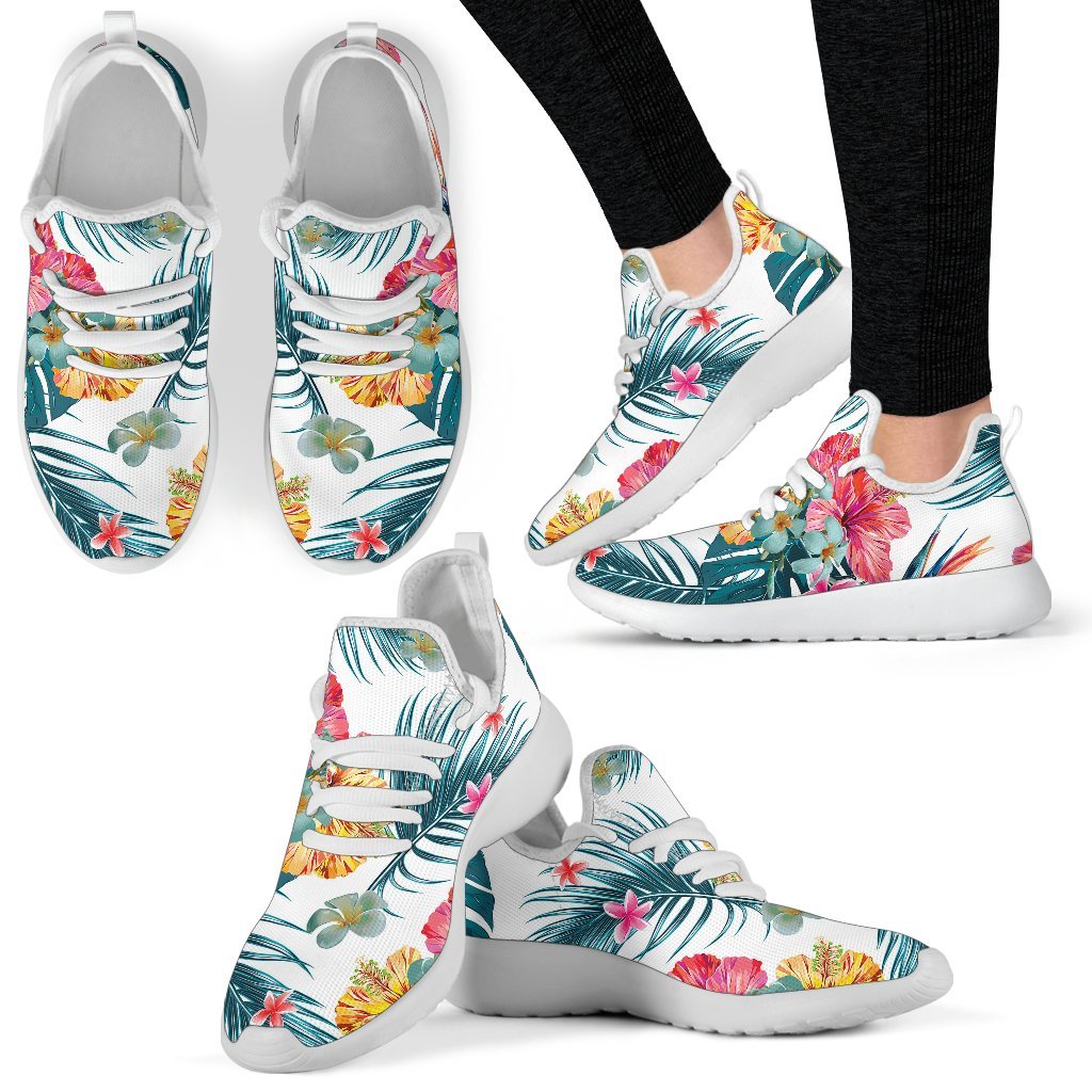 Aloha Hawaii Floral Pattern Print Mesh Knit Shoes GearFrost