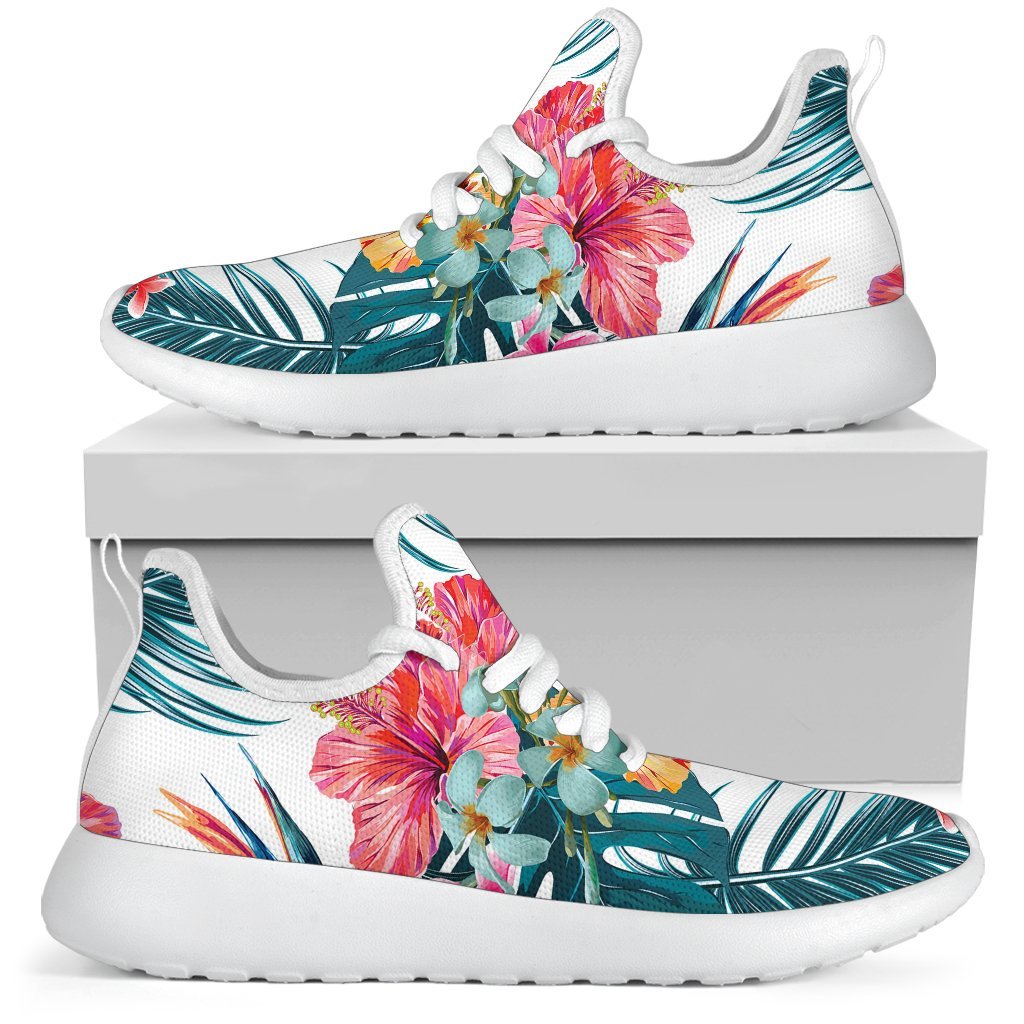 Aloha Hawaii Floral Pattern Print Mesh Knit Shoes GearFrost