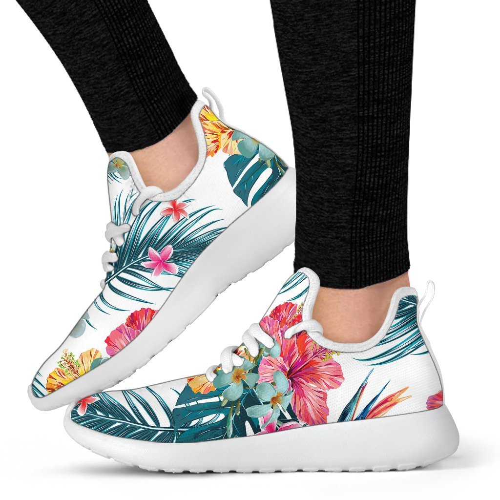 Aloha Hawaii Floral Pattern Print Mesh Knit Shoes GearFrost