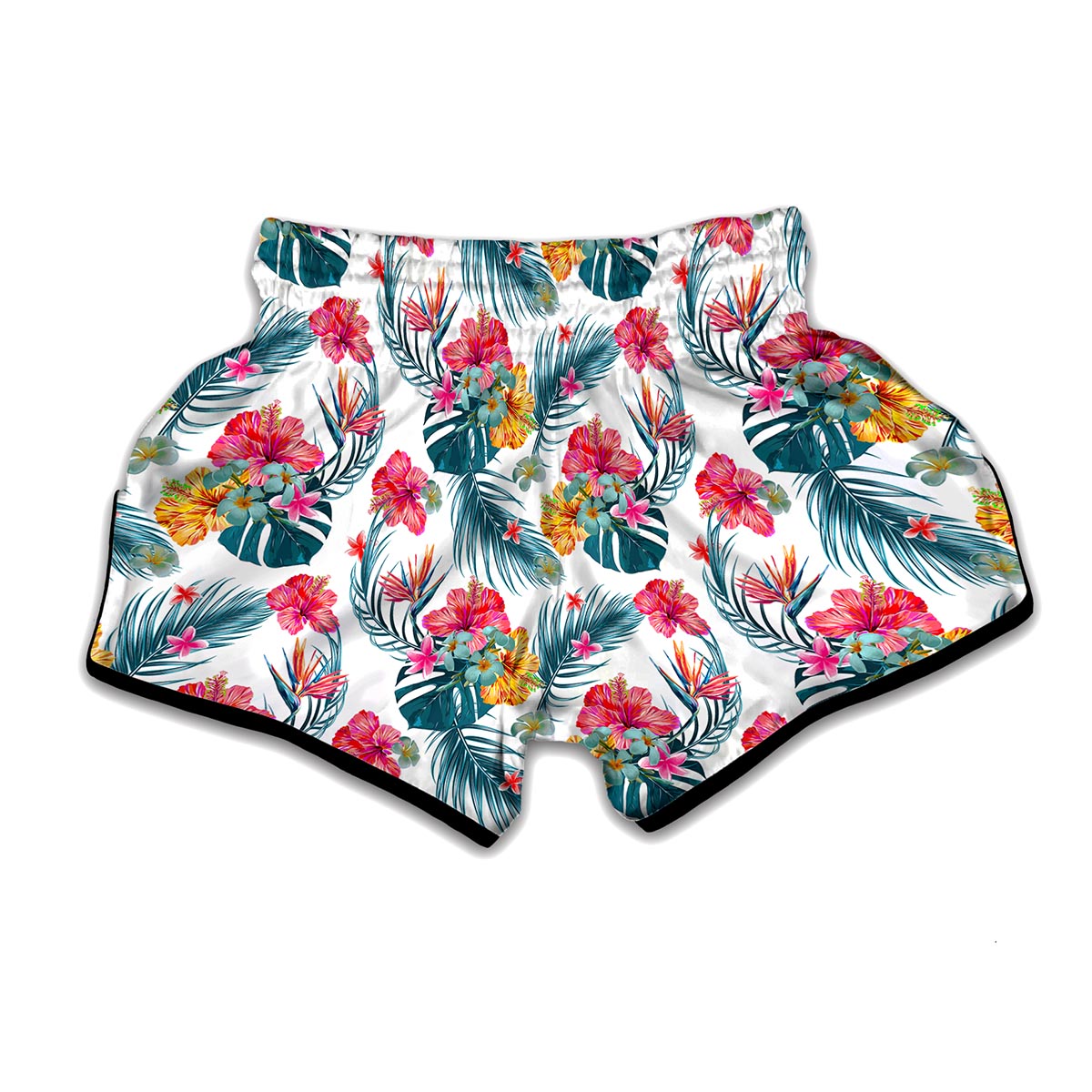 Aloha Hawaii Floral Pattern Print Muay Thai Boxing Shorts