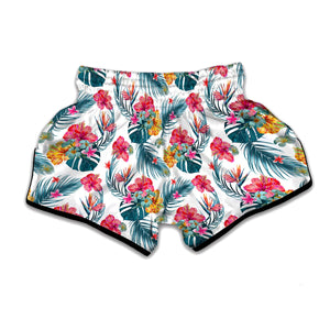 Aloha Hawaii Floral Pattern Print Muay Thai Boxing Shorts