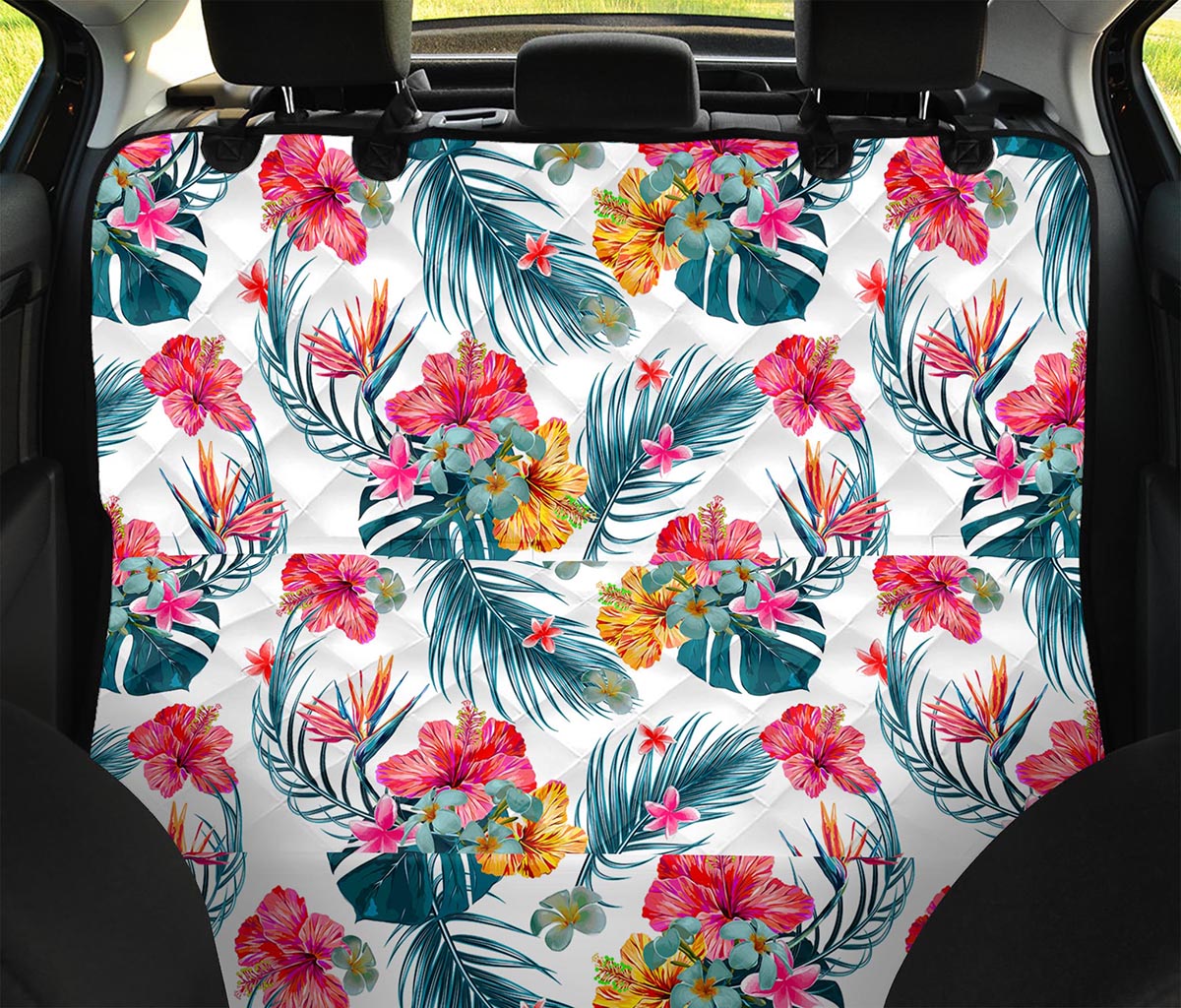 Aloha Hawaii Floral Pattern Print Pet Car Back Seat Cover
