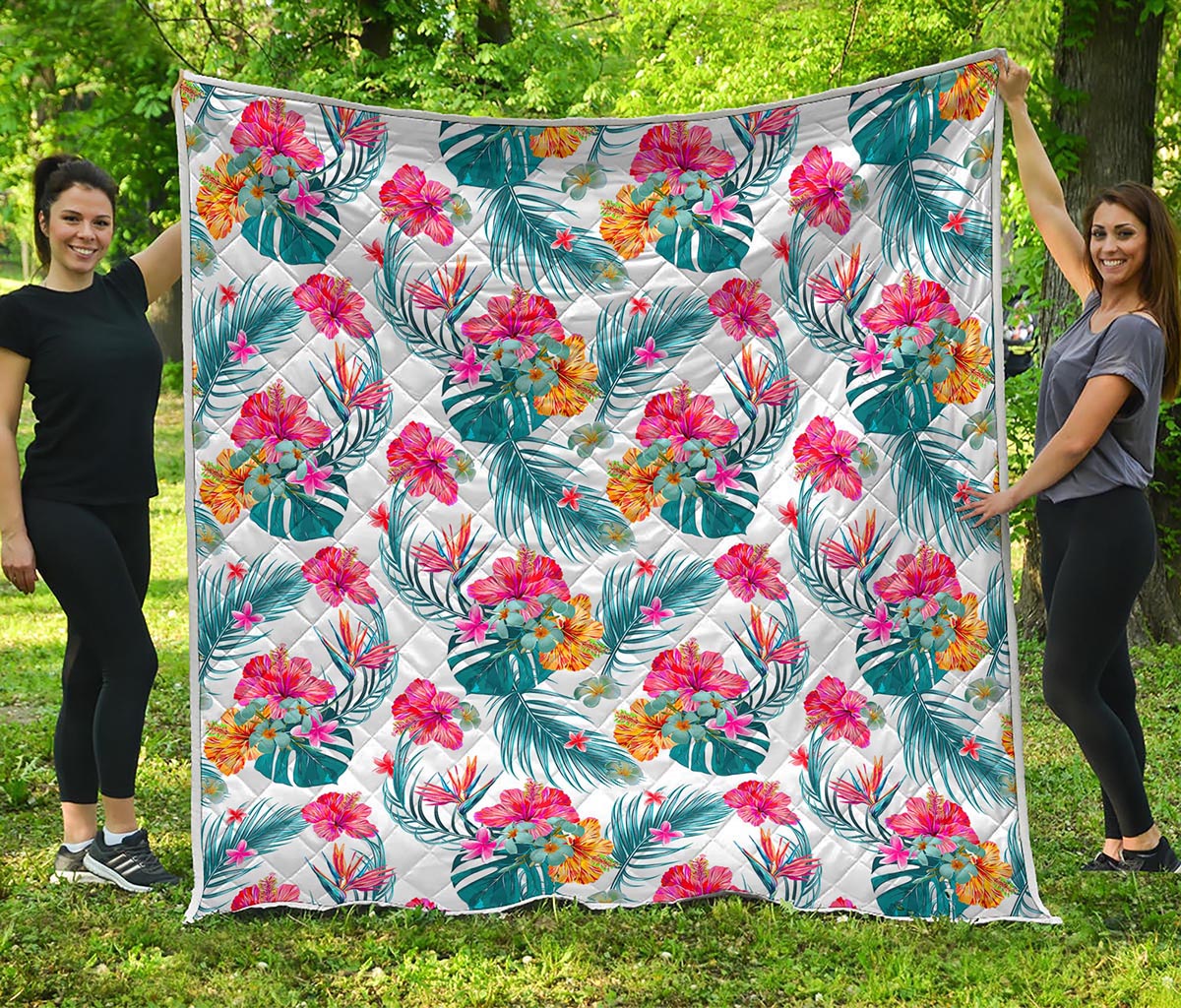 Aloha Hawaii Floral Pattern Print Quilt