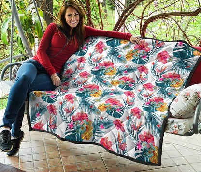 Aloha Hawaii Floral Pattern Print Quilt