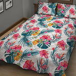 Aloha Hawaii Floral Pattern Print Quilt Bed Set