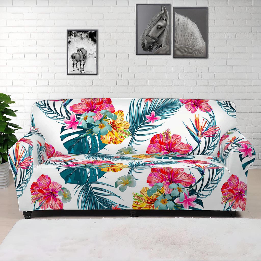 Aloha Hawaii Floral Pattern Print Sofa Cover