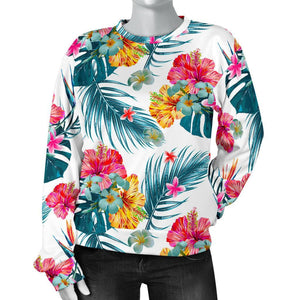 Aloha Hawaii Floral Pattern Print Women's Crewneck Sweatshirt GearFrost