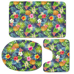 Aloha Hawaii Tropical Pattern Print 3 Piece Bath Mat Set